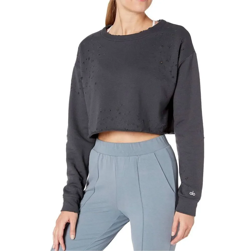 Alo Yoga womens Fierce Pullover Yoga sweatshirt size medium excellent condition